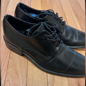 Via Spiga Dress Shoes 10.5 Black Square Toe Leather Lace Up Made in Italy 86 via spiga mens shoes products for sale | eBay main image 4